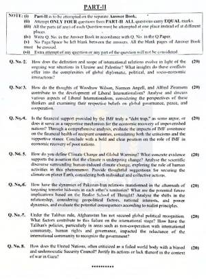 First page of CSS Past Paper International Relations Paper-I 2024