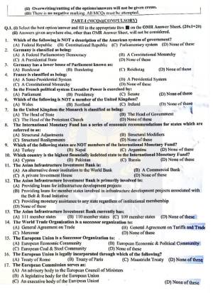 First page of CSS Past Paper Political Science Paper-II 2024